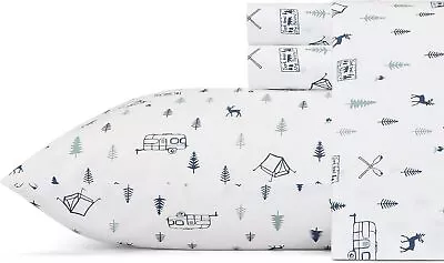 Eddie Bauer - Queen Sheets Cotton Percale Bedding Set Crisp & Cool Home Decor  • $112.89