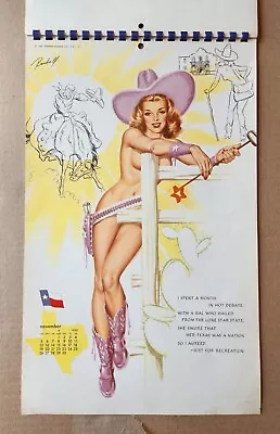 Bill Randall 1950 World Affairs 12 Month Pin-Up Calendar Kemper-Thomas Co. • $35