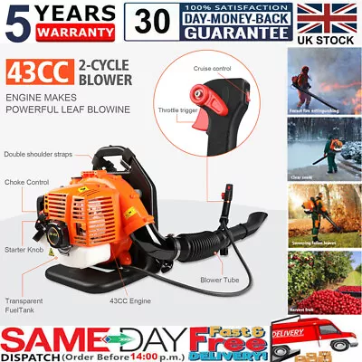 £105.99 • Buy 43CC Commercial Backpack Garden Yard Petrol 2-Strokes Gasoline Air Leaf Blower