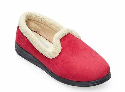 Padders Repose Red Ladies Wide Fit Slippers • £36.45