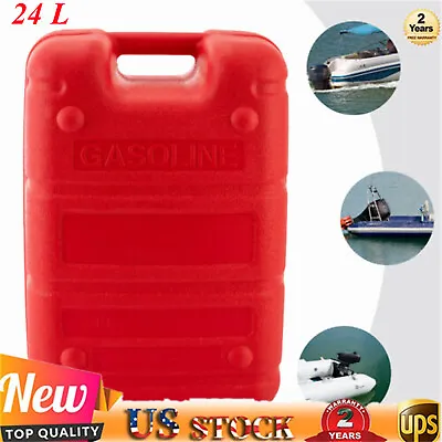Portable 6 Gallon Marine Outboard Boat Motor Gas Tank External Fuel Tank 24 L • $57