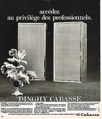 1973 ADVERTISING ADVERTISING 054 CABASSE Hi-fi Speakers DINGHY • $3.20
