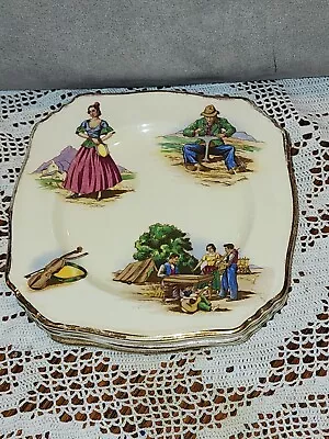 Royal Winton Vintage ROMANY Set Of 6 Small Plates. • $65