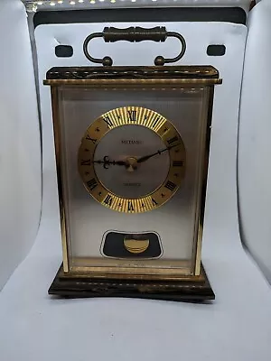 £10 • Buy C) Metamec Quartz Brass And Faux Onyx Carriage Clock With Pendulum
