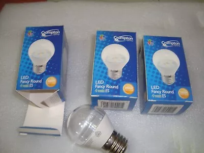 Crompton LED Fancy Round 4 Watt ES Lamp 3000k LOT Of 3(three) • $24.23