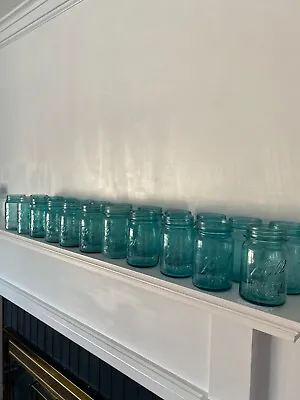 Lot Of 22 Vintage Ball Blue Pint  Mason Jars • $368