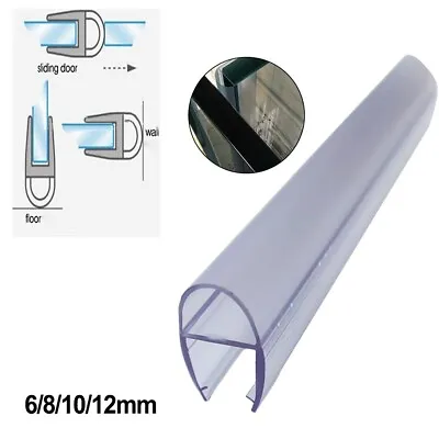 D Shaped Transparent Seal Strip For Bathroom Glass Doors Easy To Customize • £8.03