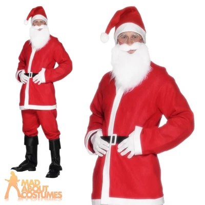 £11.99 • Buy Mens Bargain Santa Claus Costume Cheap Adult Father Christmas Fancy Dress Outfit