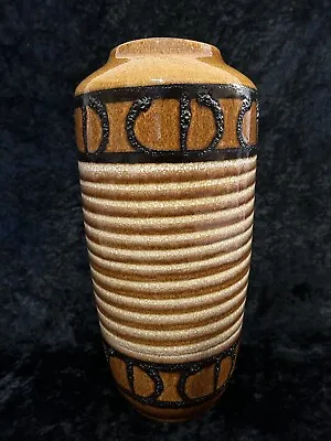 Massive Vintage Scheurich 45cm Floor Fat Lava  Brown Ceramic Vase 517 45 German • £115