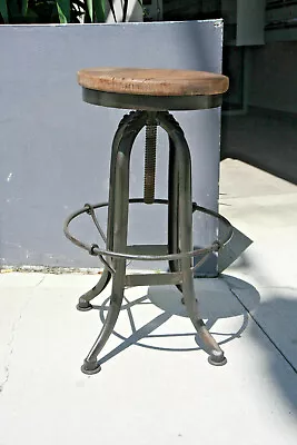 NEW Vintage Industrial Stool Metal Base With Timber Top • $239