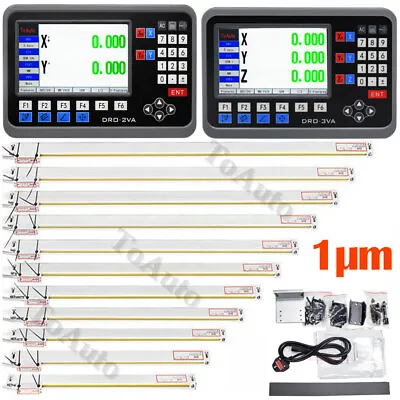 2/3 Axis Digital Readout 1um Linear Scale DRO Display CNC Mill Lathe Encoder • $138.12