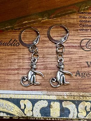 Cute Silver Colored Chimpanzee Earrings On Silver Colored Lever-back Wires. Fun! • $4.99