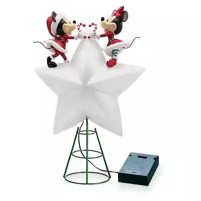 Mickey And Minnie Mouse Light-Up Christmas Tree Topper - NEW • $62.16