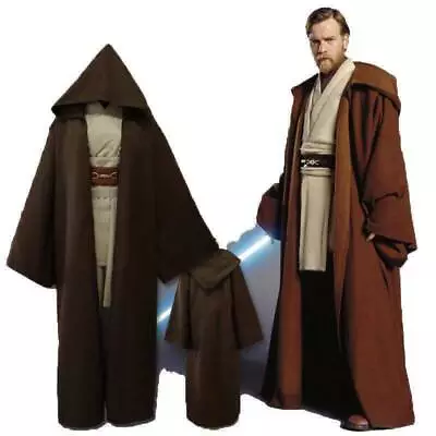 Adults Robe Cloak Coat Star Wars Obi-Wan Kenobi Jedi Knight Cape Cosplay Props • $37.29