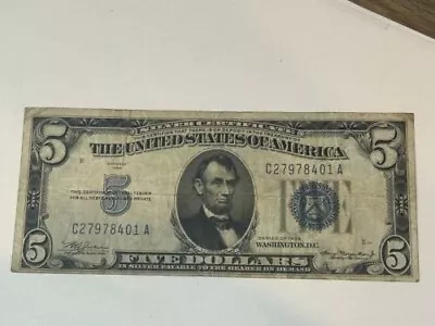 1934 $5 Blue Seal FREE Shipping!!! • $5