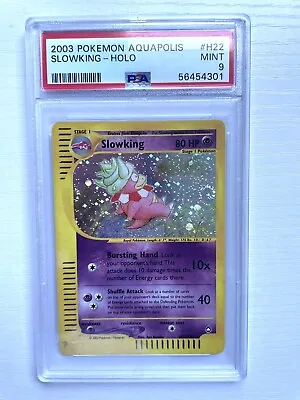 2003 Pokemon Aquapolis H22/H32 SLOWKING Holo PSA 9 Mint SWIRL! • $219.99