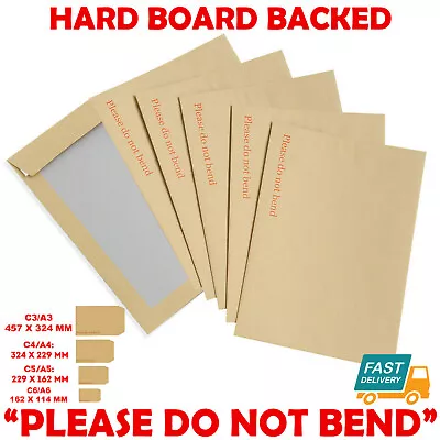 £0.99 • Buy Hard Card Board Back Backed 'please Do Not Bend' Envelopes Manilla Brown