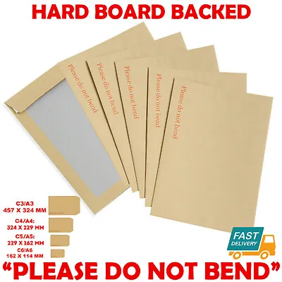 Hard Card Board Back Backed 'please Do Not Bend' Envelopes Manilla Brown • £2.35