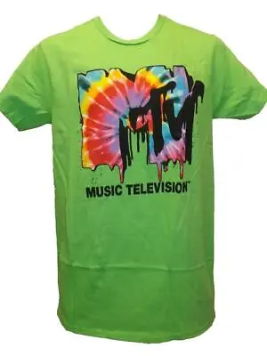 New MTV Music Television Mens S-M-L-XL Green Rainbow Shirt $24 • $8.18