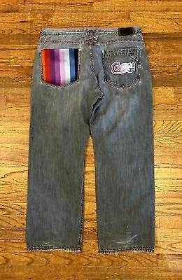 VTG Coogi Embroidered Jeans Pants Men's Size 42x35 Colorful Spell Out • $24.99