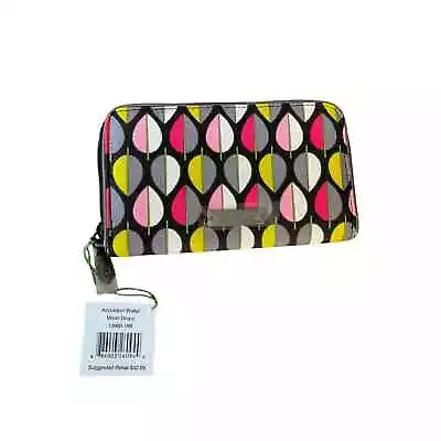 Vera Bradley Moon Drops RETIRED NWT Accordian Faux Leather Zip Around Wallet  • $29.94