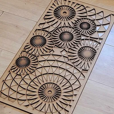 Geometric Circle Decorative Screen Radiator Cabinet Laser Panel 2FTx4FT 6mm 0143 • £24.65