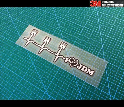 $8.50 • Buy I LOVE JDM Hearbeat JDM Drift Reflective Decal Sticker