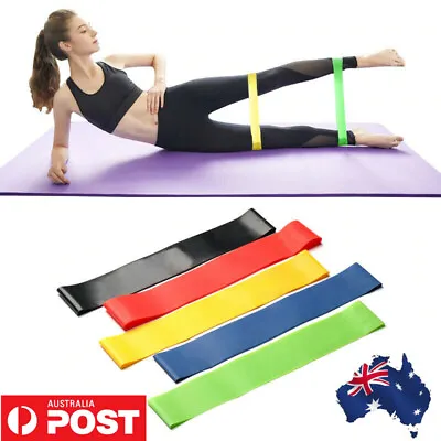 5PCS Workout KIWSS Resistance Bands Set For Home Exercise Leg Arms Yoga Physio • $7.99