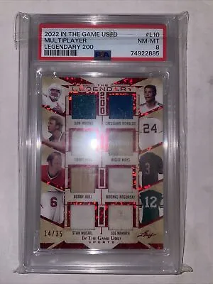 2022 In The Game Used Multiplayer Ronaldo Bird Namath Mays Marino 8 Relic Psa 8 • $129.99