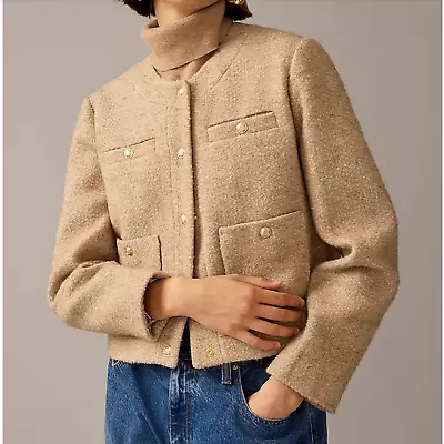 NWT J Crew Collection Cropped Lady Jacket In Italian Wool-blend Bouclé Sz 2 • $268