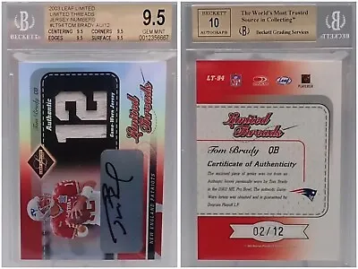 🔥/12🔥pop 1🔥2003 Tom Brady Autograph-game-worn-2002-pro-bowl-jersey Bgs 9.5/10 • $7000000