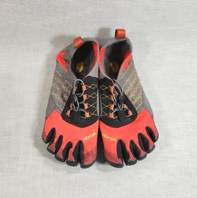 Vibram FiveFingers Trek Ascent Trail Running Shoes Orange Gray Mens Size 41 US 7 • $54.99
