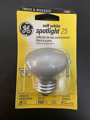 GE 71693 Soft White Spotlight R14 Bulb Medium Base 25W 1500 Hours • $8.99