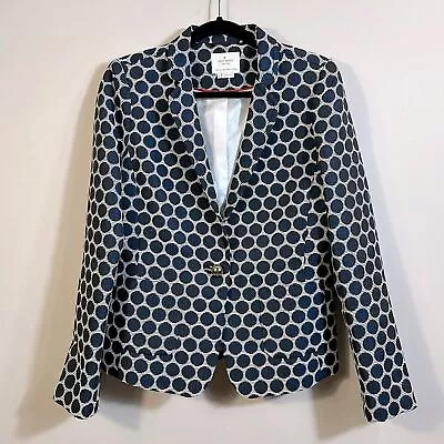 Kate Spade Millie Blue White Polka Dot Blazer Women Size 12 • $75