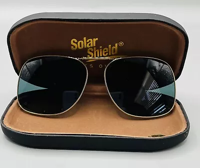 Vintage Solar Shield Fits Over Clip On Sunglasses With Hard Shell Case W/Brand • $4.98