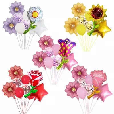 Flower Foil Balloons Couple Wedding Floral Decorations Air/Helium Party Balloon • £9.99