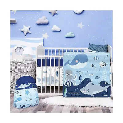 Rtteri 4 Pieces Baby Crib Bedding Set Nursery Bedding Standard Size Soft Bab... • $70.02