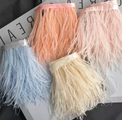 Quality 6 Metres Ostrich Feather Trim 9 Colours Fringing DIY Craft Sewing Decor • $69