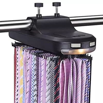 Motorized Tie Rack Best Closet Organizer With LED Lights Automatic 64 Ties • $47.05