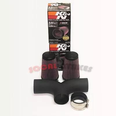 K&N Filter With BLACK Coated Dual Intake For 1997-2000 Chevy Corvette C5 5.7L V8 • $224