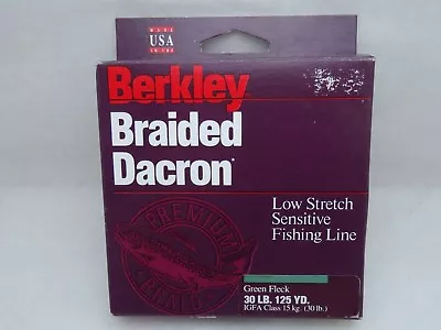 Berkley Dacron Braided Low Stretch Senstive Fishing Line 30lb 125yd Green Fleck • $24.99