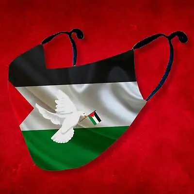 FREE PALESTINE Themed FACE MASK - With PM2.5 Filters Reusable UK GIFT Handmade • £3.99