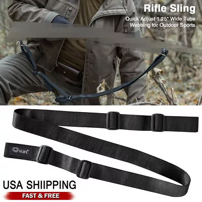2 Point Rifle Sling Adjustable Gun Sling With Fast-Loop 1.25  Wide Tube Webbing  • $11.99