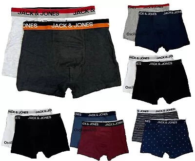 CLEARANCE!! Mens 2 Pack Jack & Jones Boxers Shorts Underwear Trunks Multipack • £6.99