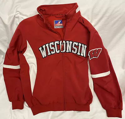 Rare Majestic Wisconsin Badgers Therma Dugout Full Zip Jacket Men's Size Large • $129.99