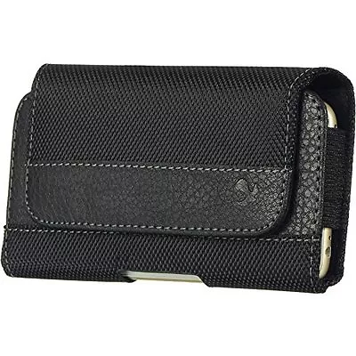 Black3 Horizontal Belt Clip Leather Pouch Case For Motorola Droid Turbo 2 Moto X • $8.75