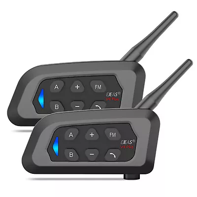 EJEAS V4 Plus Motorcycle Helmet Intercom Bluetooth Headset For 4 Riders(2 Packs) • $101.24