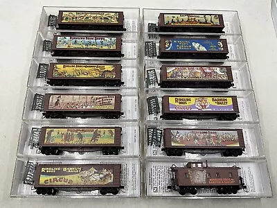 NIB MTL N Scale Complete Set Of 12 Ringling Bros And Barnum & Bailey Series Cars • $359.95