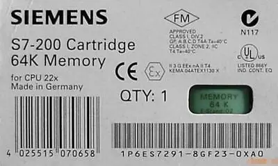 1PC Siemens S7-200 Cartridge 64k Memory 6ES7291-8GF23-0XA0 NEW Free Shipping • $31.30