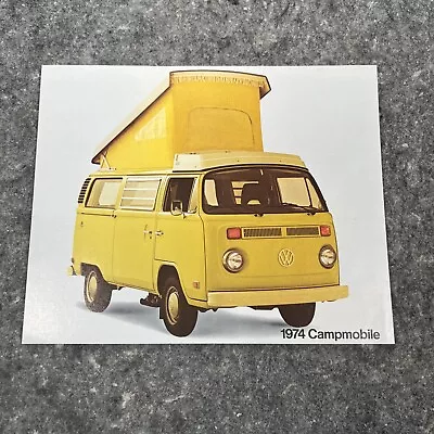 1974 Volkswagen Campmobile Dealers Brochure  - One Page Specifications Sheet • $9